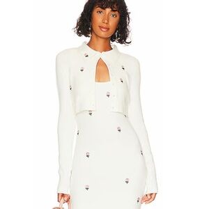 NWOT LPA Fenicia Floral Collared Cropped Cardigan | Size Small